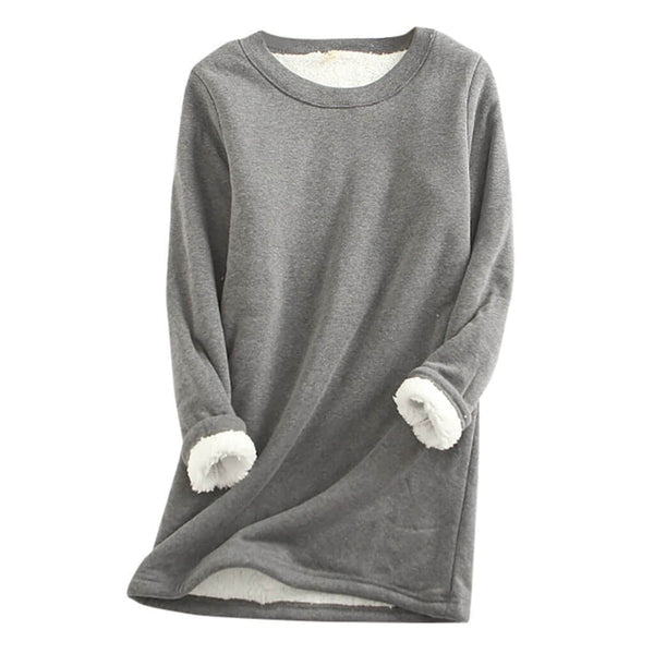 W&W Mode | Lässiger Herbst Lange Fleece Pullover für Frauen