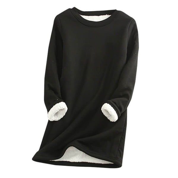 W&W Mode | Lässiger Herbst Lange Fleece Pullover für Frauen