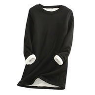 WW | Lässiger Herbst Lange Fleece Pullover für Frauen