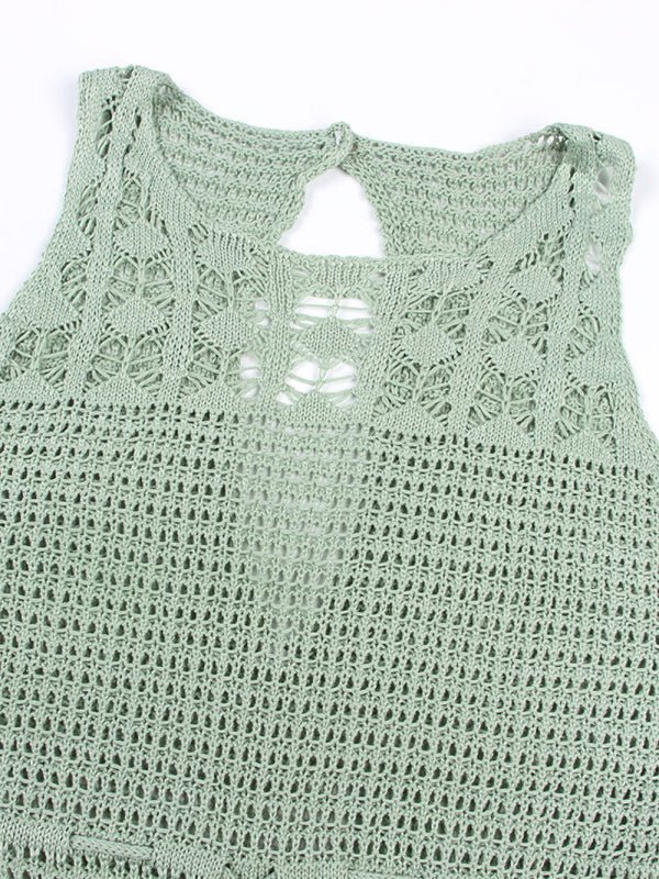 WW | Damen Bikinioberteil Hohes Spitze Quaste Badeanzug Mantel Strand Lange Kleid