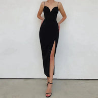 WW | Midikleid Mit V-ausschnitt Und Spaghettiträgern
