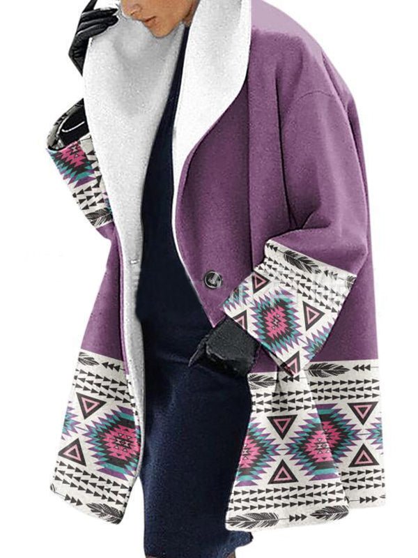 WW | Frauen Strickpullover Ethno Stil Gedruckt Schwere Wolle Strickpullover