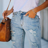 WW | Damen Denim Shorts Lässig Ripped Abgenutzt Denim Shorts