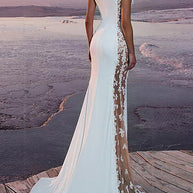 WW | Damen Kleider Spitze Paneliert Fischschwanz Abendkleid