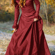 WW | Damen Kleider Rundhals Langarmkleid