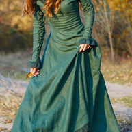 WW | Damen Kleider Rundhals Langarmkleid