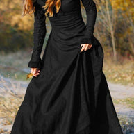 WW | Damen Kleider Rundhals Langarmkleid