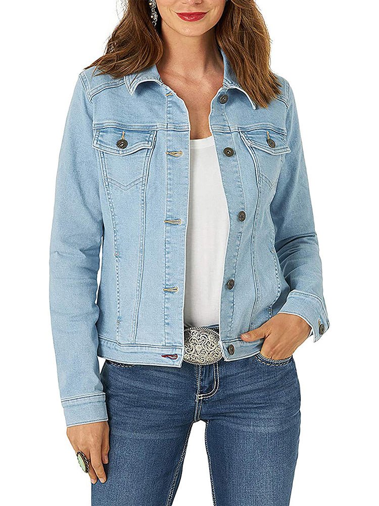 WW | Damenjacken Einreihige Denimjacke mit Taschen