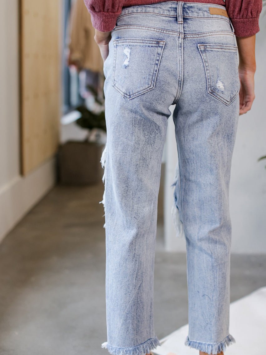 WW | Damen Jeans gewaschen gerissen Taschen Jeans