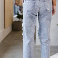 WW | Damen Jeans gewaschen gerissen Taschen Jeans