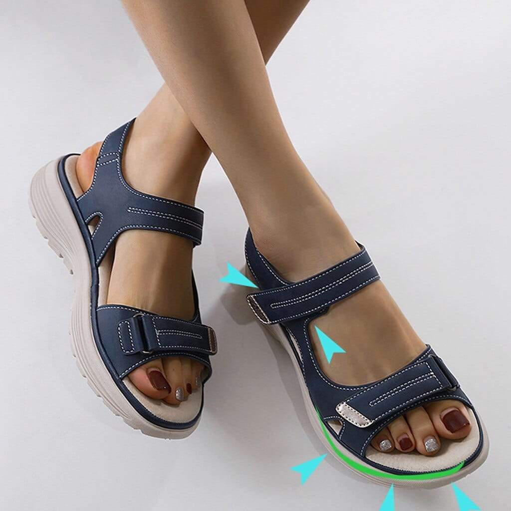 W&W Mode Damen Komfort-Sandalen mit verstellbaren Riemen und Profilsohle