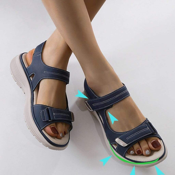 W&W Mode Damen Komfort-Sandalen mit verstellbaren Riemen und Profilsohle