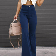WW | Damenhose Einfarbig Mittlere Taille Slim Micro Flare Hose