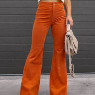 WW | Damenhose Einfarbig Mittlere Taille Slim Micro Flare Hose