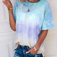 WW | Damen Tie Dye Gradient Print Lose T-Shirt Für Frauen