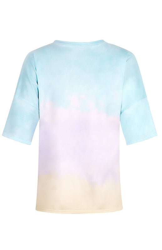WW | Damen Tie Dye Gradient Print Lose T-Shirt Für Frauen