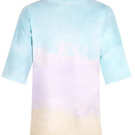 WW | Damen Tie Dye Gradient Print Lose T-Shirt Für Frauen