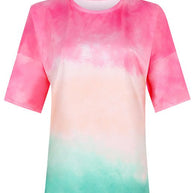 WW | Damen Tie Dye Gradient Print Lose T-Shirt Für Frauen