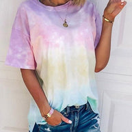 WW | Damen Tie Dye Gradient Print Lose T-Shirt Für Frauen