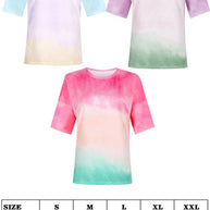 WW | Damen Tie Dye Gradient Print Lose T-Shirt Für Frauen