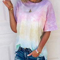 WW | Damen Tie Dye Gradient Print Lose T-Shirt Für Frauen