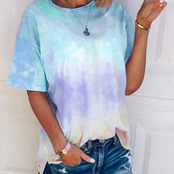 WW | Damen Tie Dye Gradient Print Lose T-Shirt Für Frauen