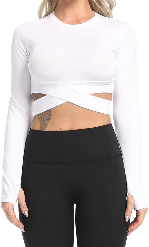 WW | Yoga Gym Crop Top Kompression Workout Athletisch Kurz /langarm Satz