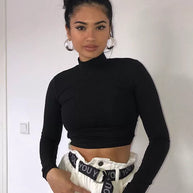 WW | Sexy T-Shirt mit Bandage und langen Ärmeln