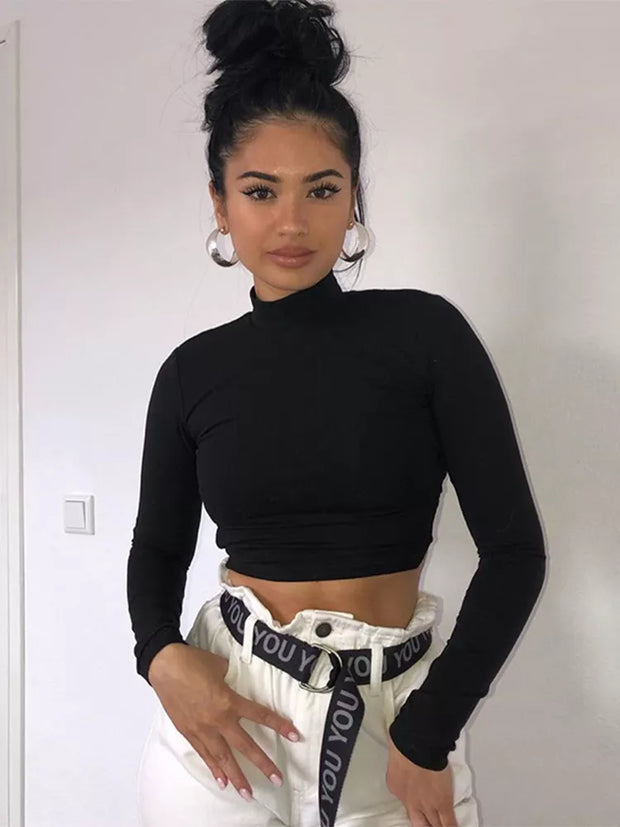 WW | Sexy T-Shirt mit Bandage und langen Ärmeln