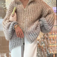 Maeve️ | Der elegante, glitzernde Seiden-Cardigan-Pullover