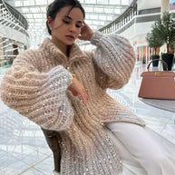 Maeve️ | Der elegante, glitzernde Seiden-Cardigan-Pullover