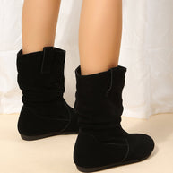 WW | Plüsch-Stiefel mit flacher Sohle