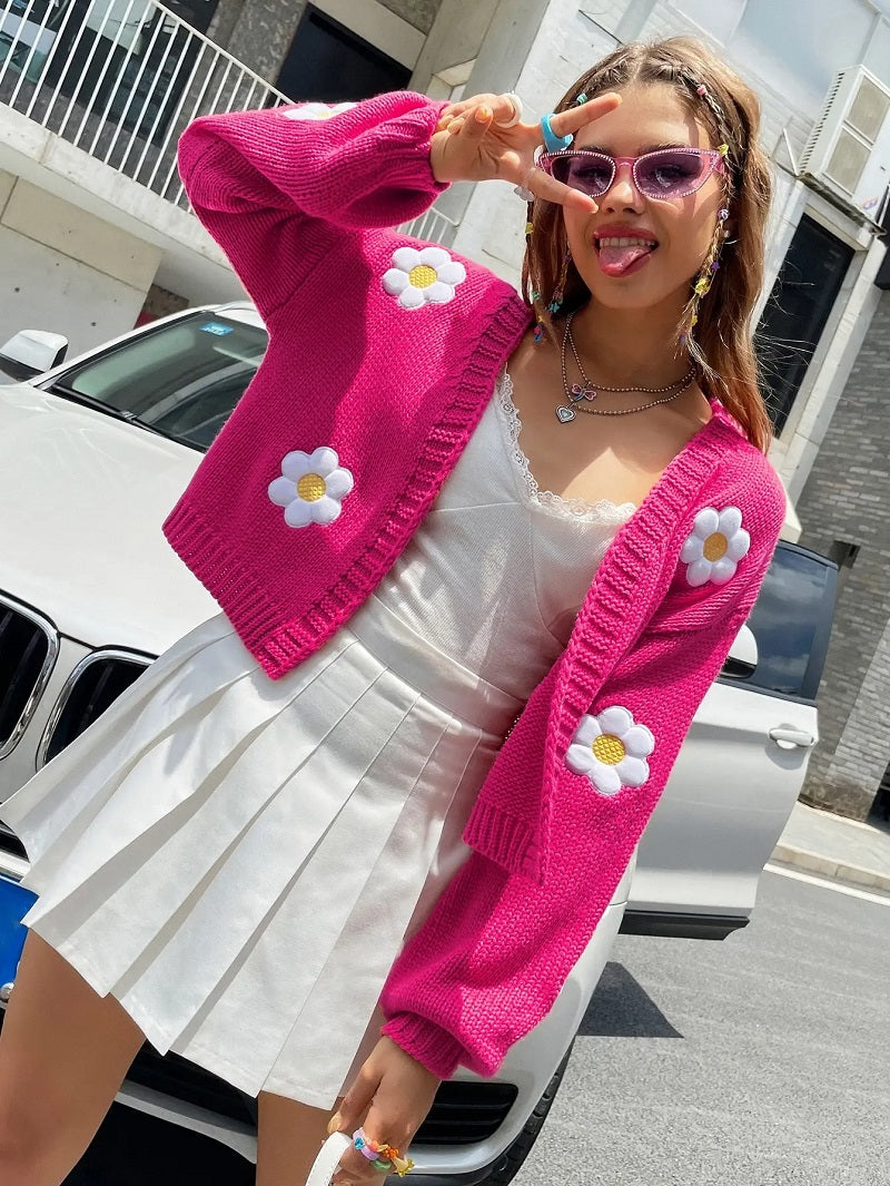 W&W Mode | Geblümter Strick-Cardigan für Damen