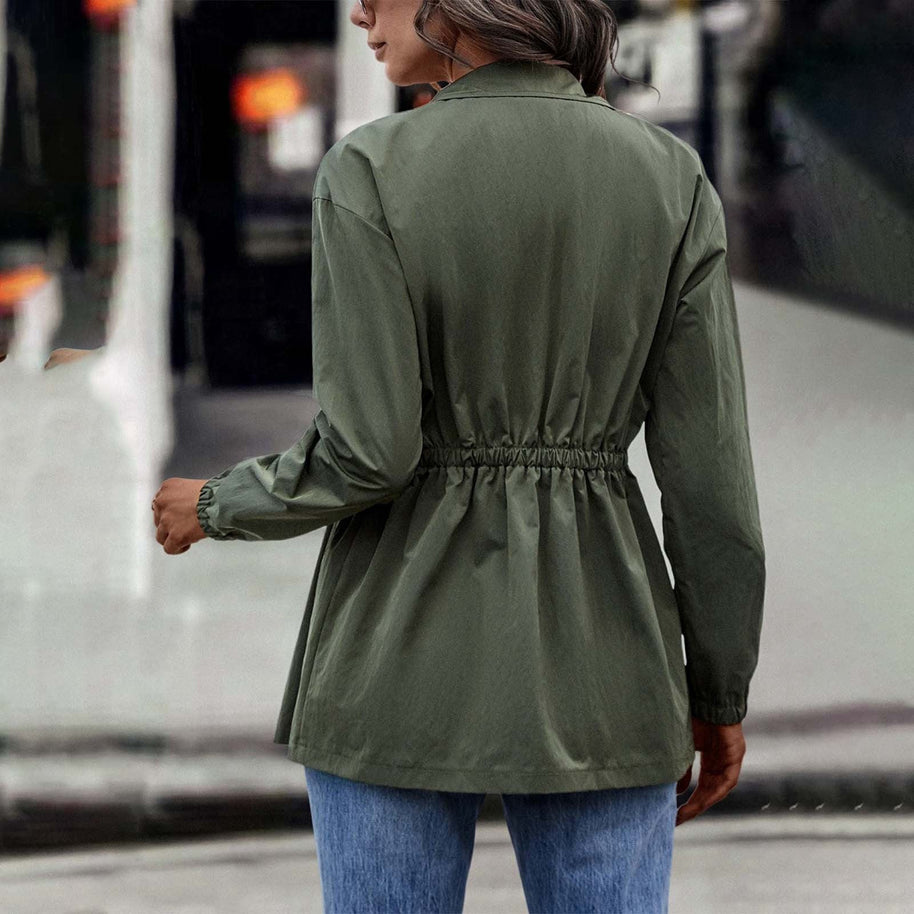 WW - Damen khaki lässige Kordelzugjacke