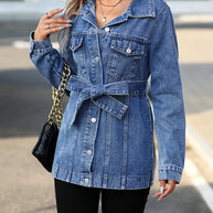 WW - Damen Denim-Mantel Mit Klappentaschen