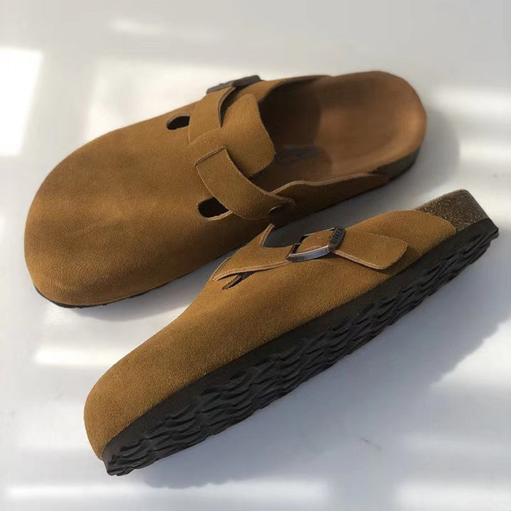 W&W Mode | Unisex Leder Boston Sandalen: Stil und Qualität in einem