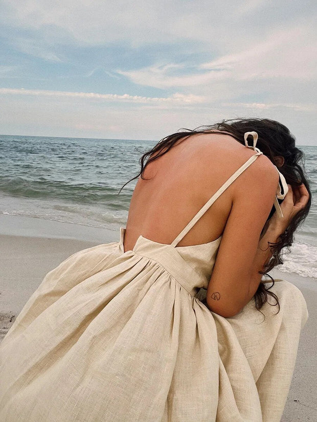 WW | Vintage Leinen Strandkleid