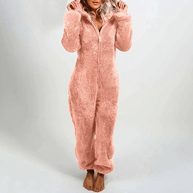 WW | Verspielter Teddybären Damen Jumpsuit Weiche Plüsch Pyjama