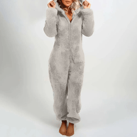 WW | Verspielter Teddybären Damen Jumpsuit Weiche Plüsch Pyjama