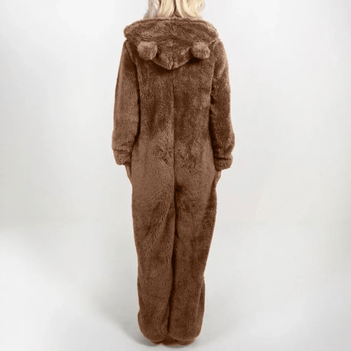 WW | Verspielter Teddybären Damen Jumpsuit Weiche Plüsch Pyjama