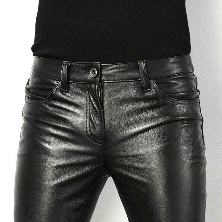 W&W Mode | Schwarze Kunstlederhose Für Herren Trendiges Design