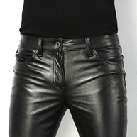 WW | Schwarze Kunstlederhose Für Herren Trendiges Design