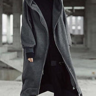 WW Eleganz - Vielseitiger langer Mantel mit Kapuze