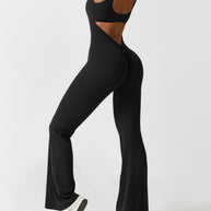 WW | V-Rücken Auslaufender Jumpsuit
