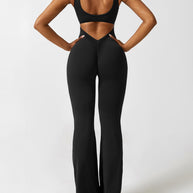 WW | V-Rücken Auslaufender Jumpsuit