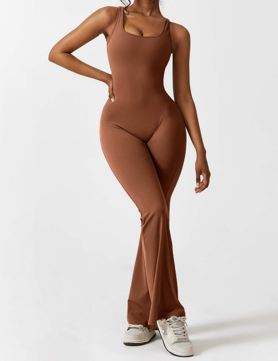 WW | V-Rücken Auslaufender Jumpsuit