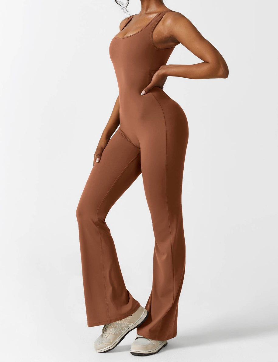 WW | V-Rücken Auslaufender Jumpsuit
