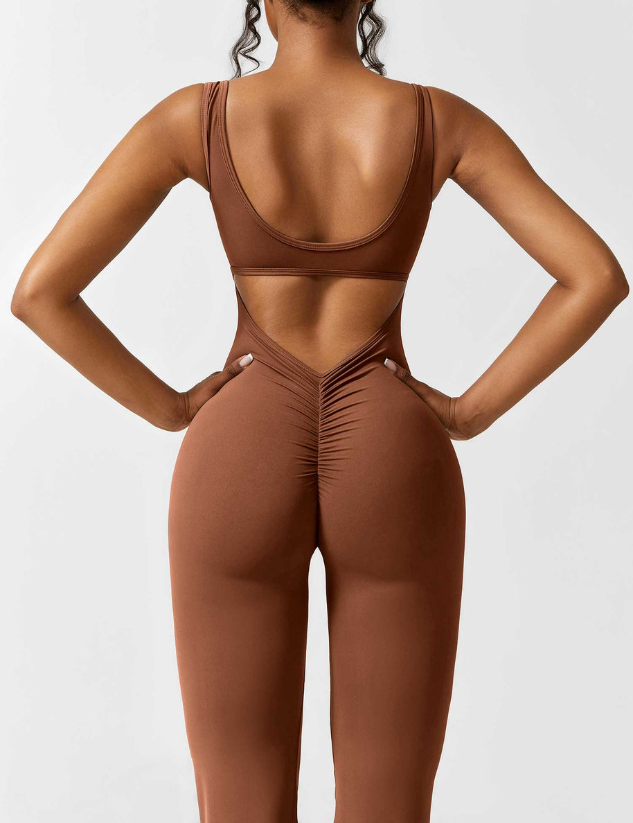 WW | V-Rücken Auslaufender Jumpsuit