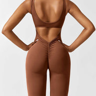 WW | V-Rücken Auslaufender Jumpsuit