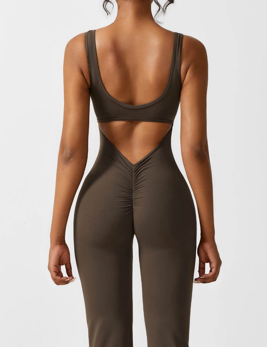 WW | V-Rücken Auslaufender Jumpsuit